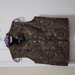 UNITS Black, Gold and Camel Paisley Vest Size Large